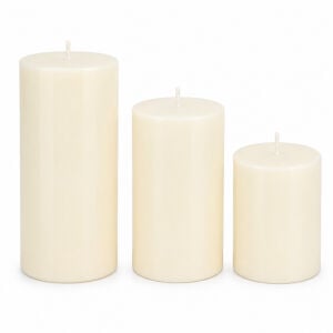 3lü Set Mum Krem 10x25cm