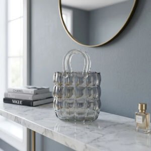 Çanta Cam Vazo Füme 18x28cm