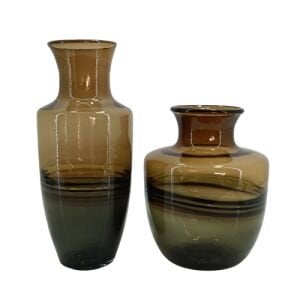 2li Set Renkli Cam Vazo 17x40cm