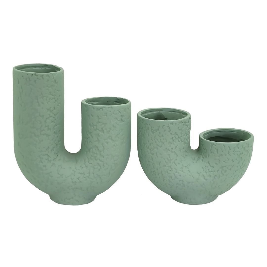 2li Set U Vazo 20x25cm Yeşil