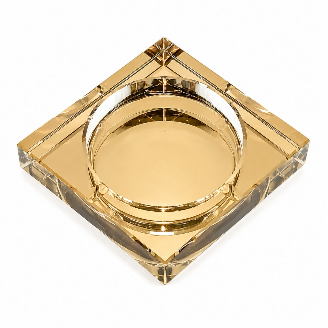 Kristal Kül Tablası Bal 13x13cm