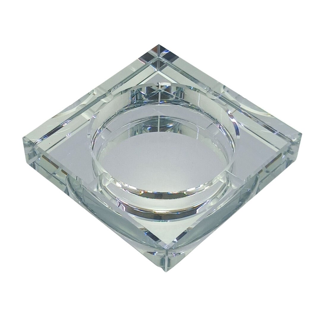 Kristal Kül Tablası Şeffaf 13x13cm