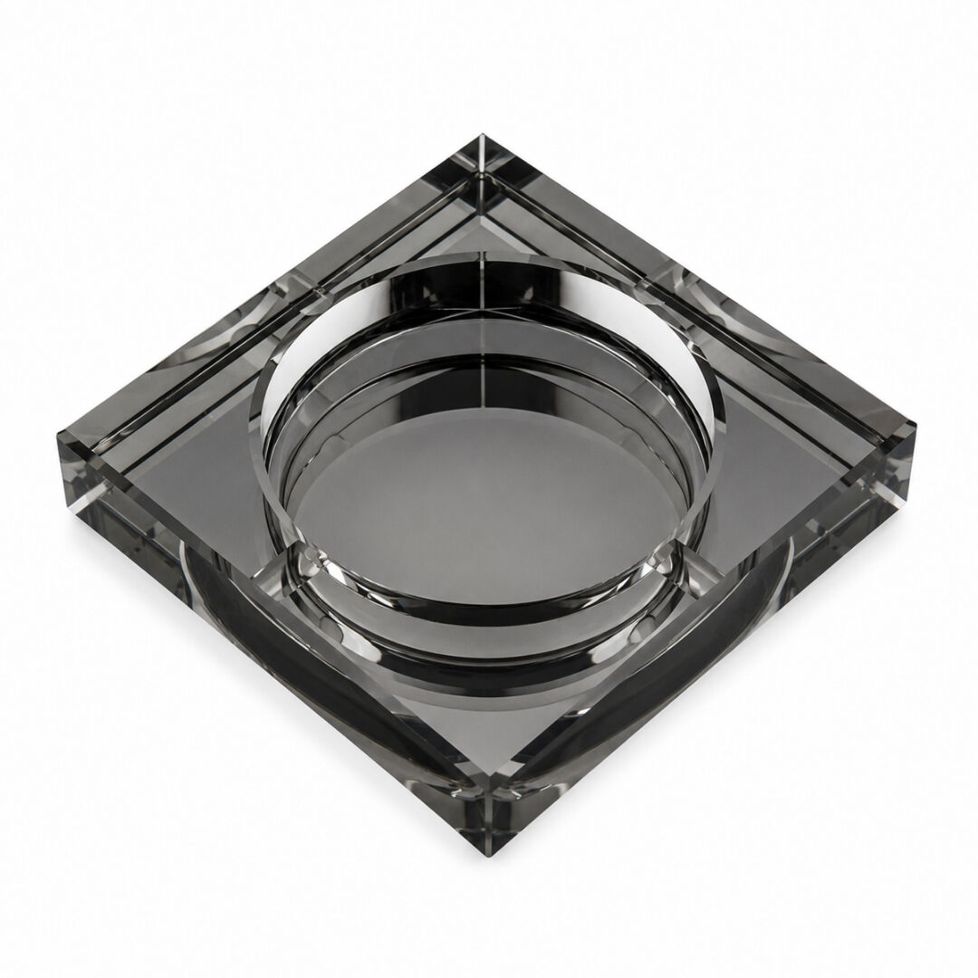 Kristal Kül Tablası Füme 13x13cm