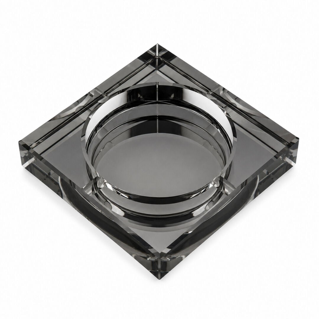Kristal Kül Tablası Füme 13x13cm