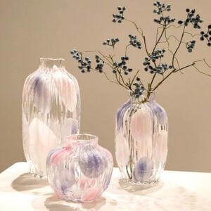 3lü Set Bahar Cam Vazo 1| 20x40cm