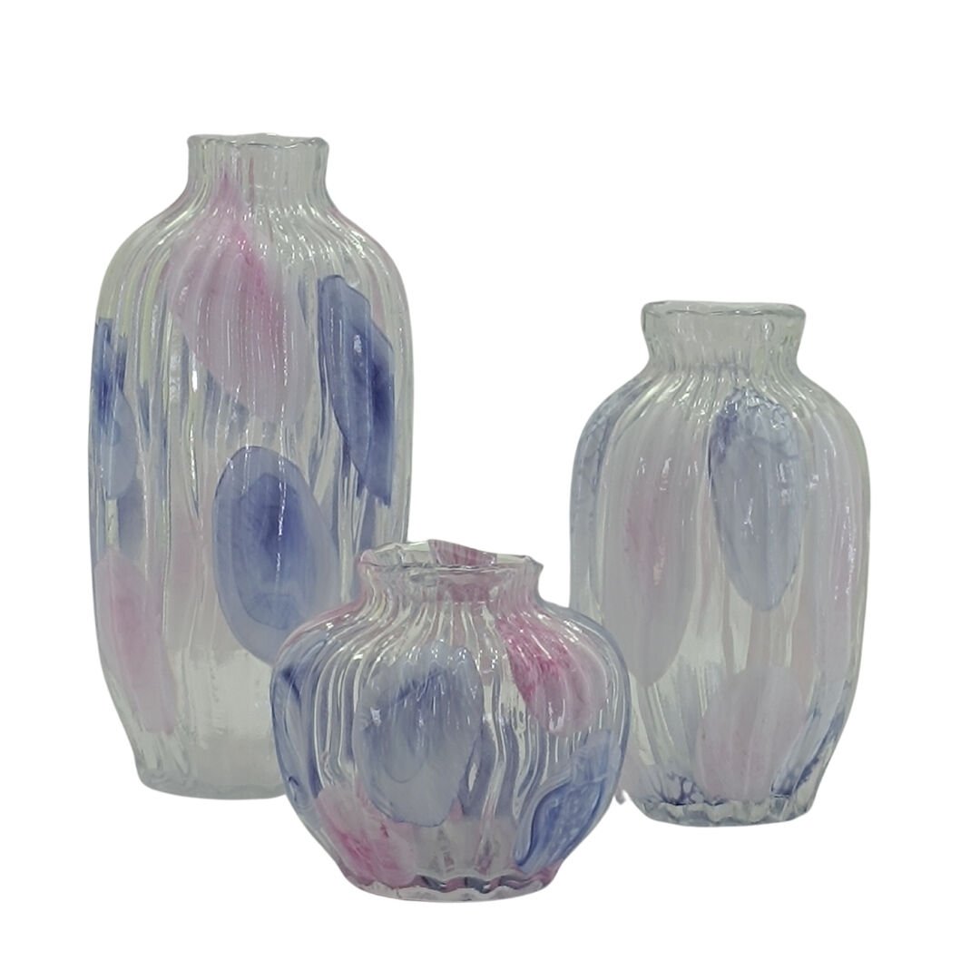 3lü Set Bahar Cam Vazo 1| 20x40cm