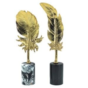 2li Set Döküm Yaprak Altın 15x46cm