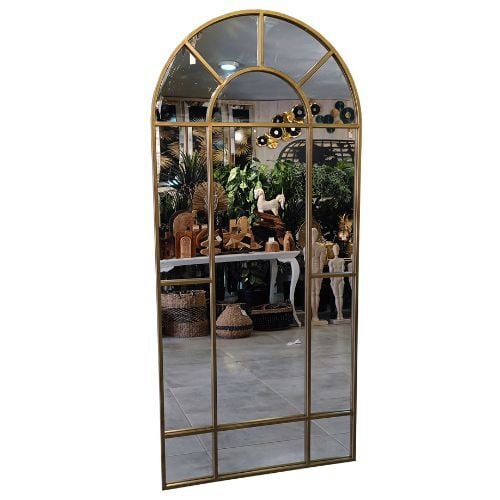 Büyük Metal Boy Aynası Altın 82x181cm