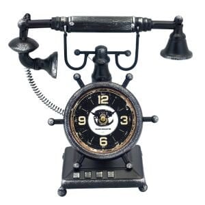 Metal Telefon Saat 25x28cm