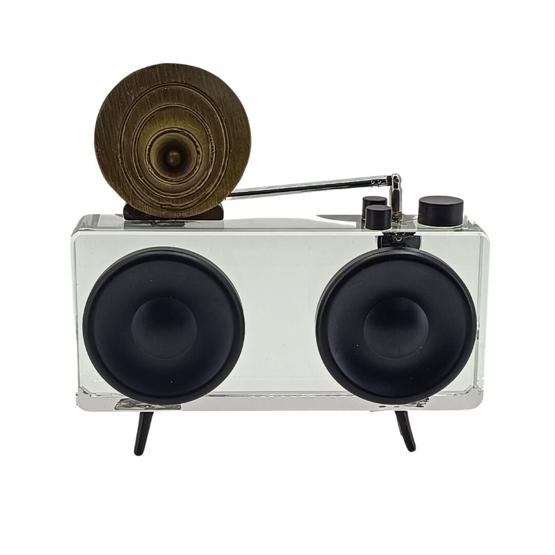 Kristal Radyo Obje 18x18cm