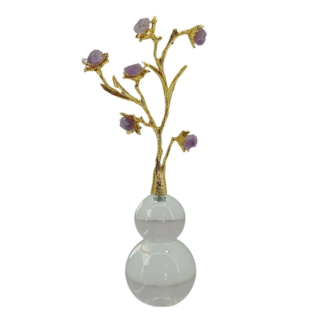 Kristal Çiçek Obje 1| 10x27cm