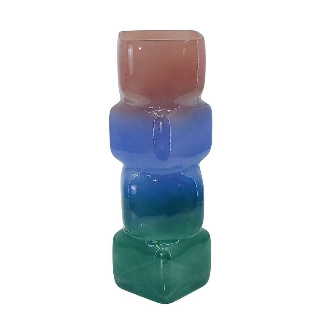 Renkli Cam Vazo 11x34