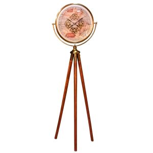 Ledli Çarklı Eskitme Tripod Saat 52x170cm