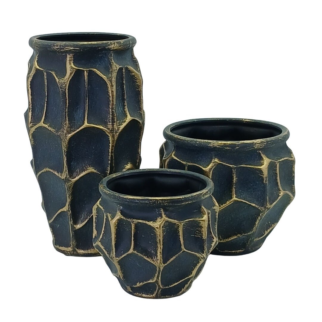 3lü Set Seramik Vazo 20x37cm