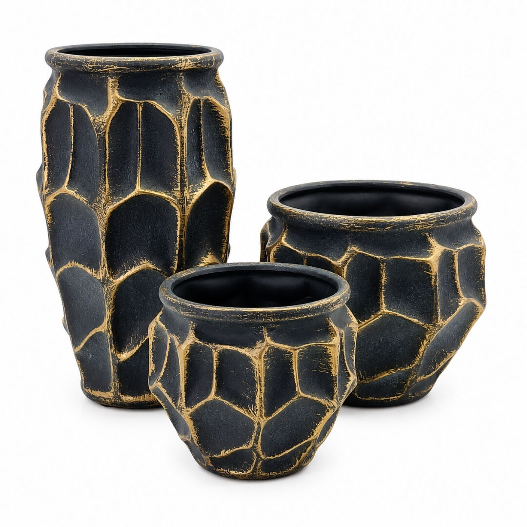 3lü Set Seramik Vazo 20x36cm