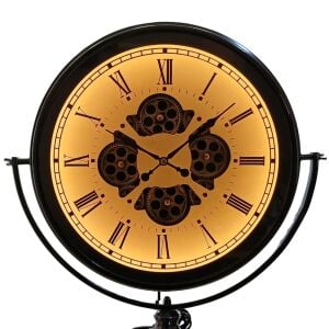 Ledli Çarklı Krom Tripod Saat 52x170cm