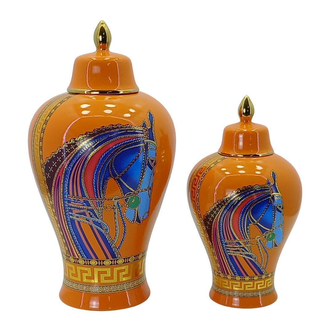 2li Set Atlı Seramik Küp 25x46cm