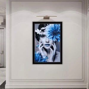Epoksi Çiçekli Kadın Tablo 85x125cm