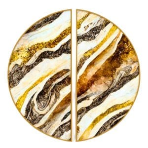 2li Set Yuvarlak Epoksi Tablo 81cm Ø