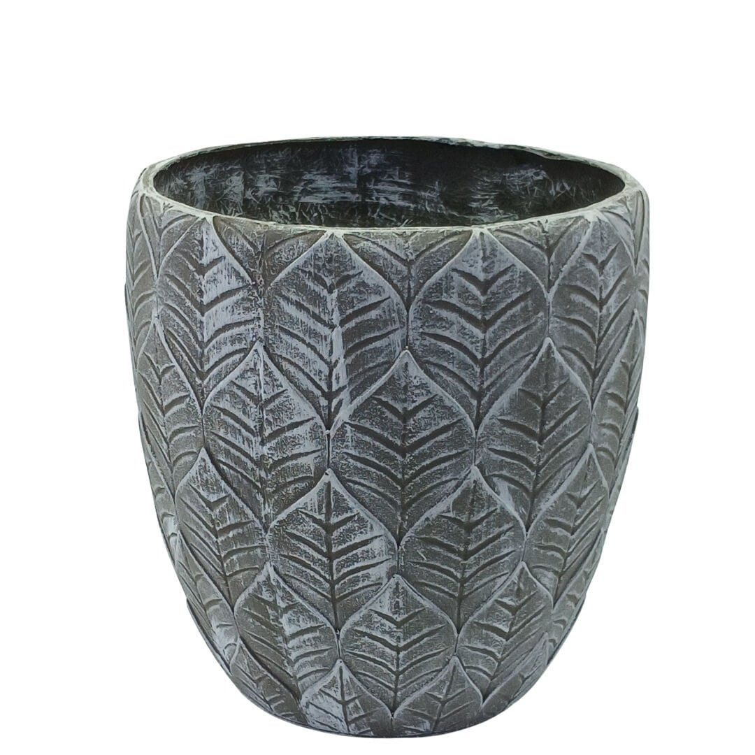 Yaprak Desenli Saksı 35x38cm