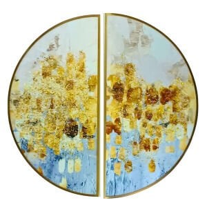 2li Set Epoksi Soyut Tablo 80cm Ø