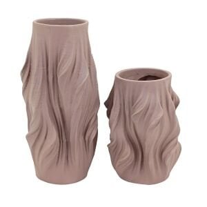 2li Set Buruşuk Vazo 13x29cm Latte