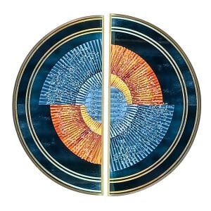 2li Set Yuvarlak Epoksi Tablo 81cm Ø