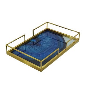 Dekoratif Tepsi Mavi 26x39cm