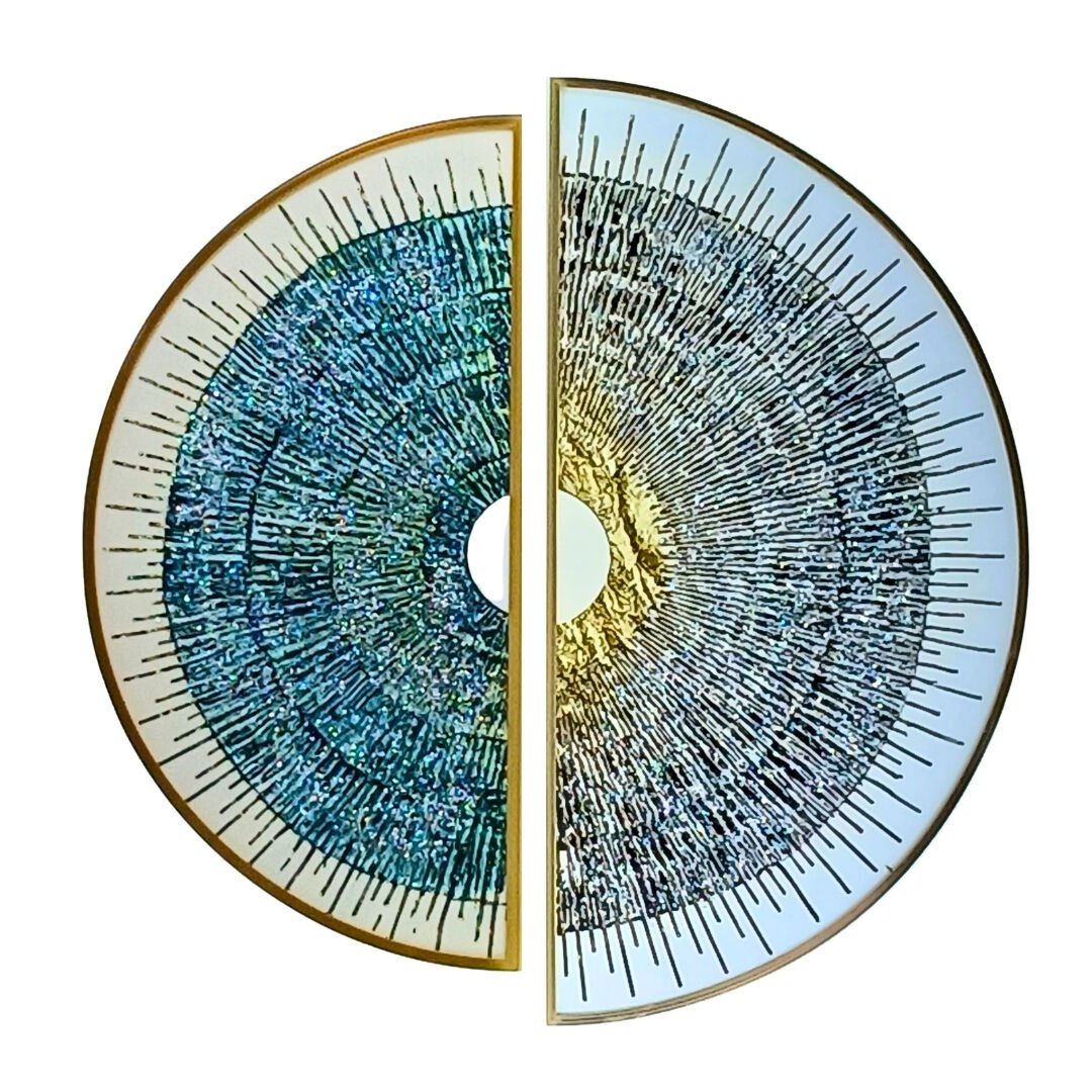 2li Set Epoksi Soyut Tablo 80cm Ø