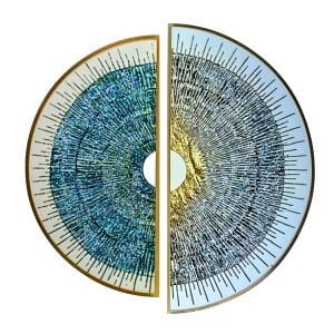 2li Set Epoksi Soyut Tablo 80cm Ø