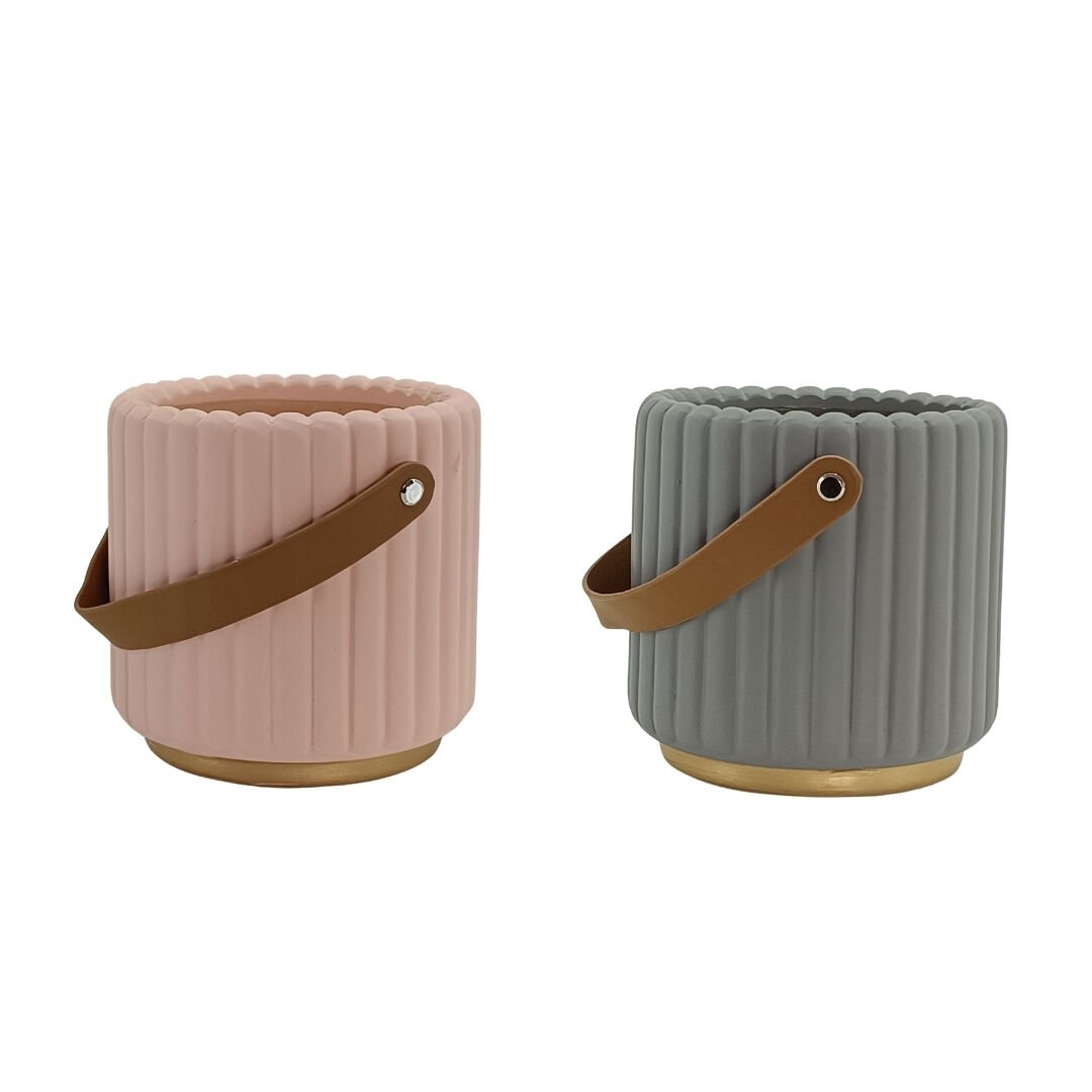 Seramik Renkli Saksı 14x14cm